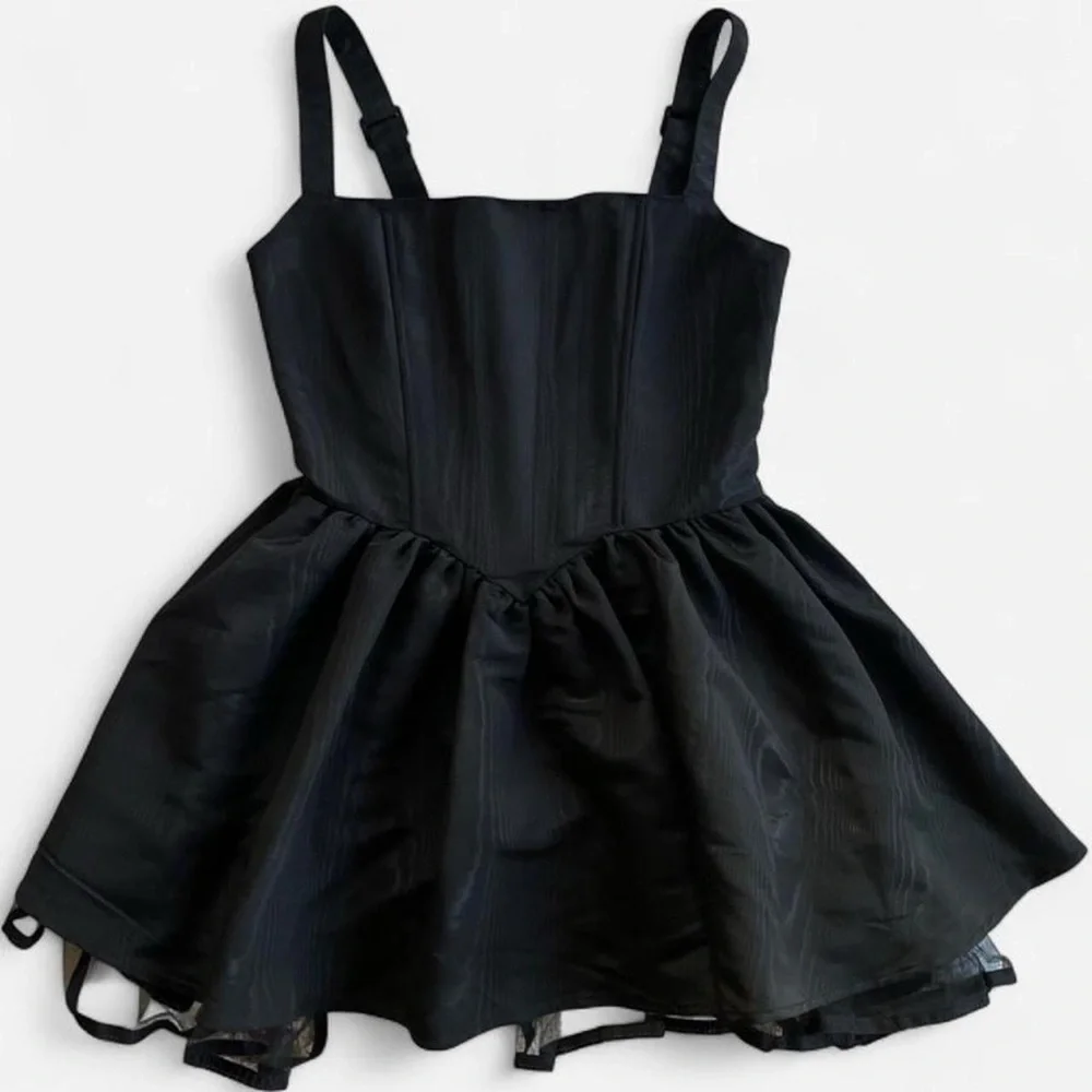 Dolls Kill Sugar Thrillz NWT Magic Moves Black Corset Mini Dress Size L - Picture 5 of 8